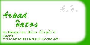 arpad hatos business card